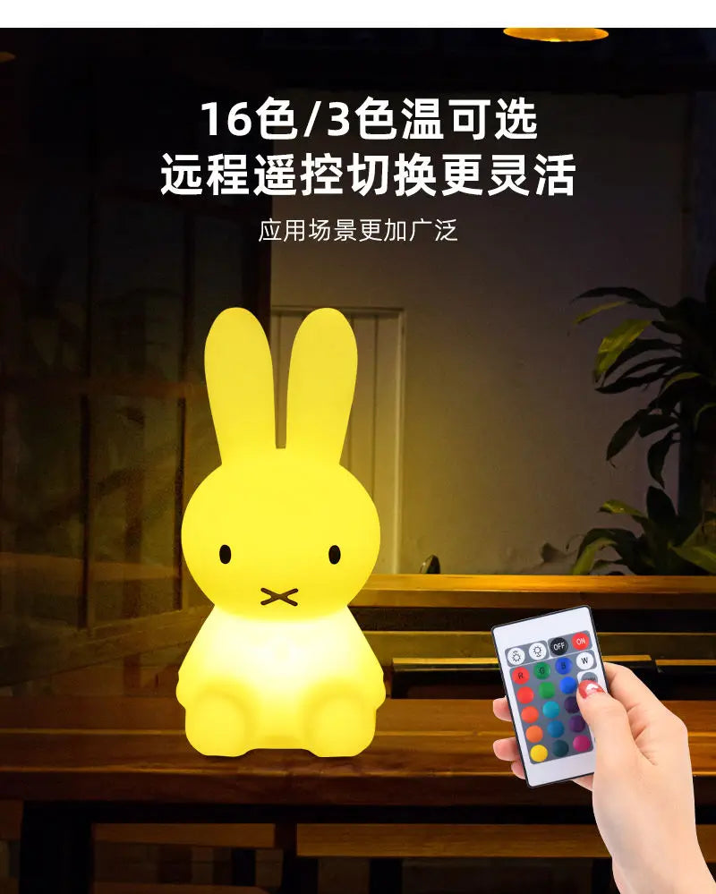 "Creative Rabbit Bears Nightlight – Rechargeable Bedside Lamp for Children’s Bedrooms"