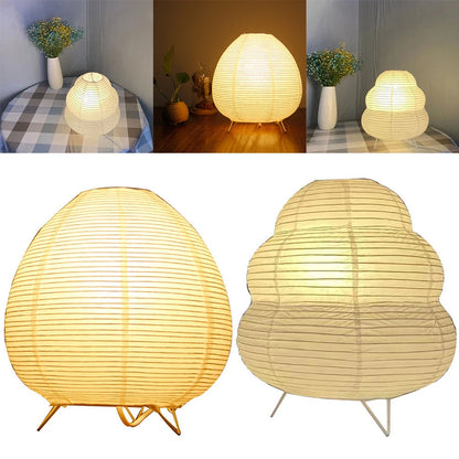 "Japanese Rice Paper LED Table Lamp – Modern Decor for Living Room, Bedroom & Study"