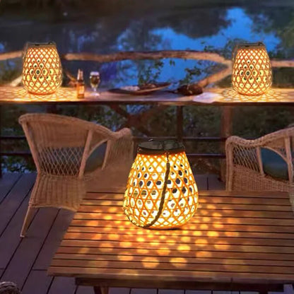 Solar-Powered Bamboo Lantern Lights | Outdoor Lighting | Waterproof | Garden Decor | Patio Lights