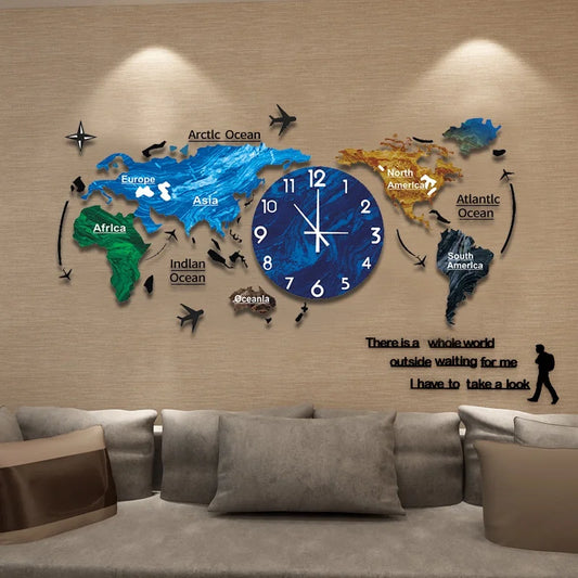 "Unique 3D DIY Acrylic Wall Clock – Large Wall Art Clock with Stickers for Home & Office"