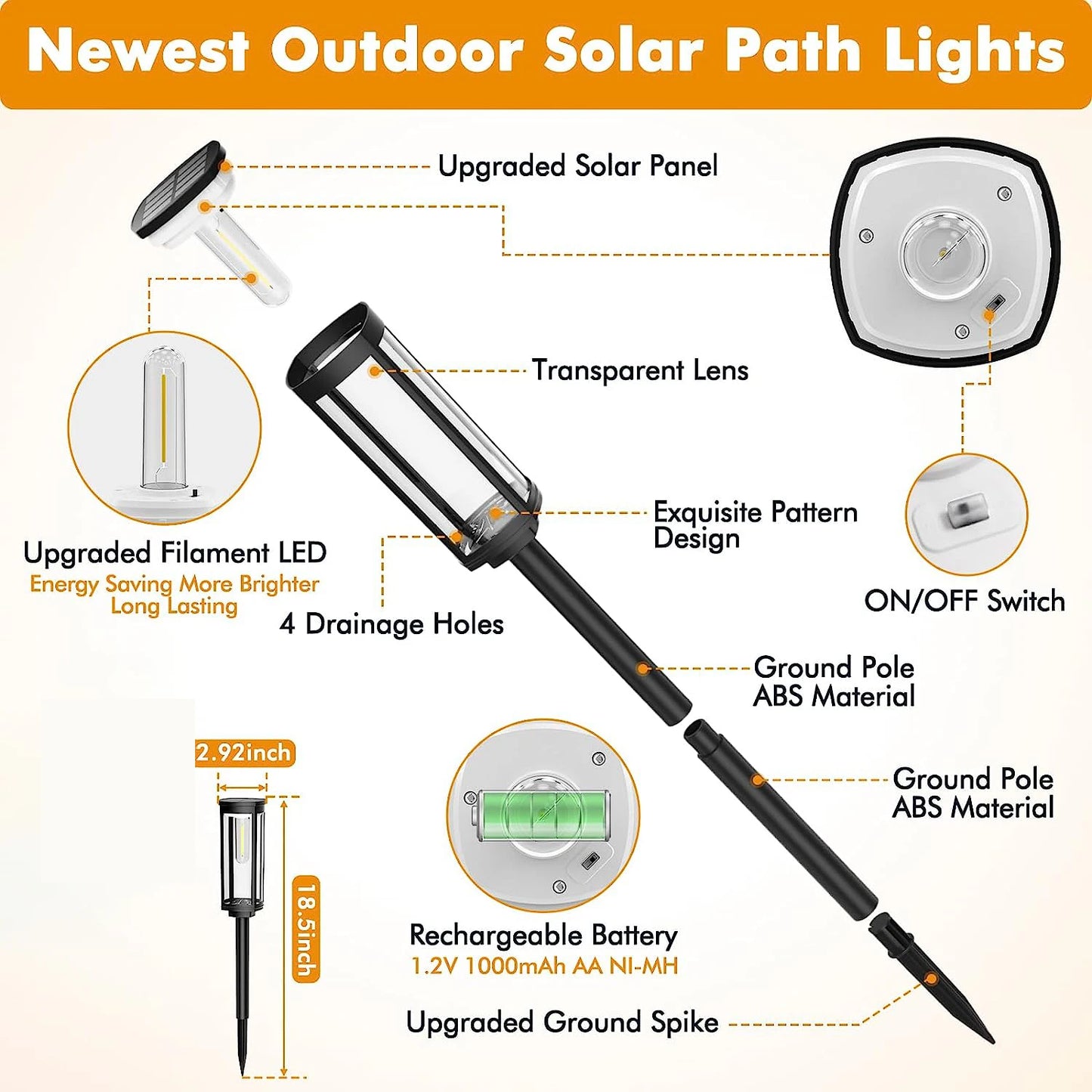 Solar Pathway Lights | Outdoor Lighting | Waterproof | Durable | Garden Decor