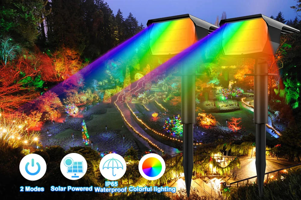 RGB Solar Spotlight | Outdoor Lighting | Waterproof | Color Changing | Garden Decor