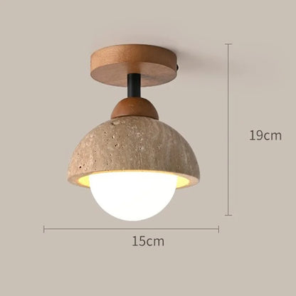 "E27 LED Stone Marble Ceiling Lamp – Modern Round Downlight for Home Decor"