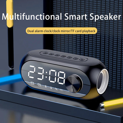 Digital LED Mirror Alarm Clock | Bluetooth Speaker | Wireless Charging | FM Radio | Modern Design