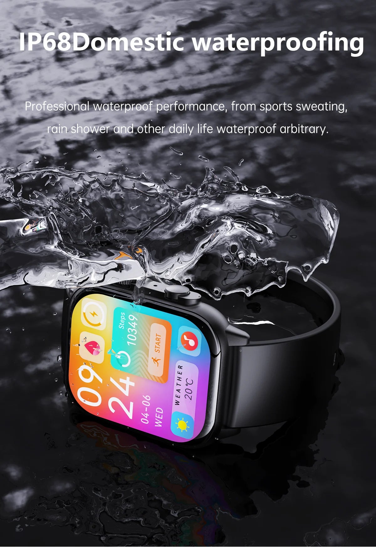 Men's&wemen Smartwatch NFC 1.95" AMOLED Screen Smartwatch Series 8 Bluetooch Call IP68 Waterproof