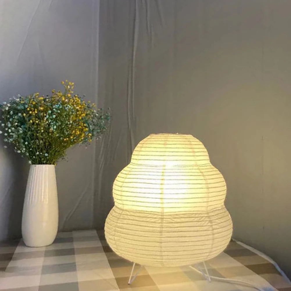 "Japanese Rice Paper LED Table Lamp – Modern Decor for Living Room, Bedroom & Study"