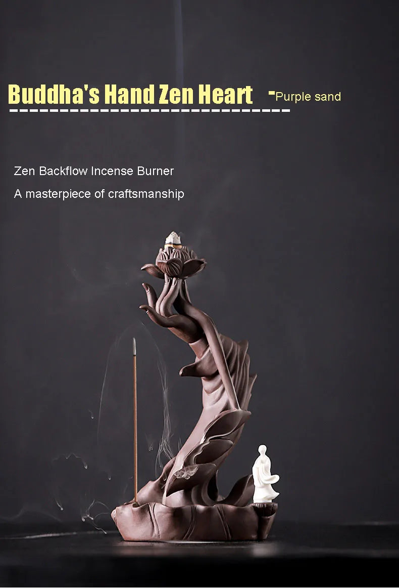 Buddha Hand Backflow Incense Burner | Ceramic Incense Burner | Home Decor | Meditation | Relaxation