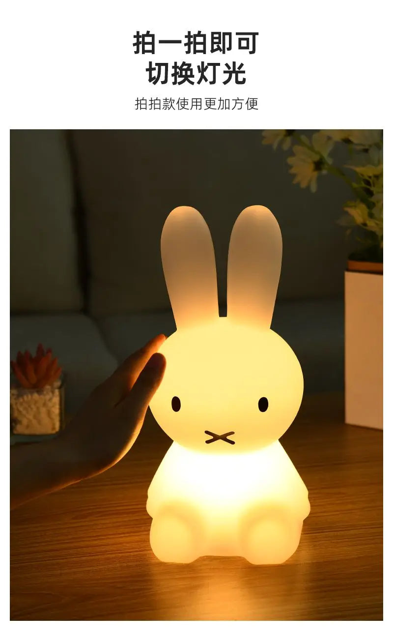 "Creative Rabbit Bears Nightlight – Rechargeable Bedside Lamp for Children’s Bedrooms"