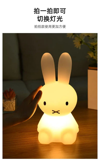 "Creative Rabbit Bears Nightlight – Rechargeable Bedside Lamp for Children’s Bedrooms"