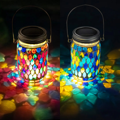 Solar Mosaic Lantern | Outdoor Lighting | Waterproof | Garden Decor | Patio Lights