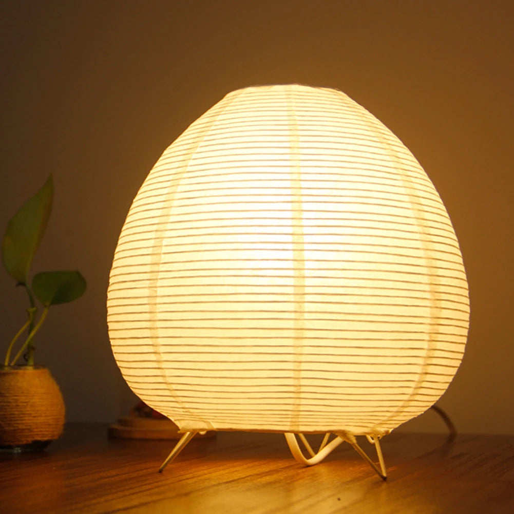 "Japanese Rice Paper LED Table Lamp – Modern Decor for Living Room, Bedroom & Study"