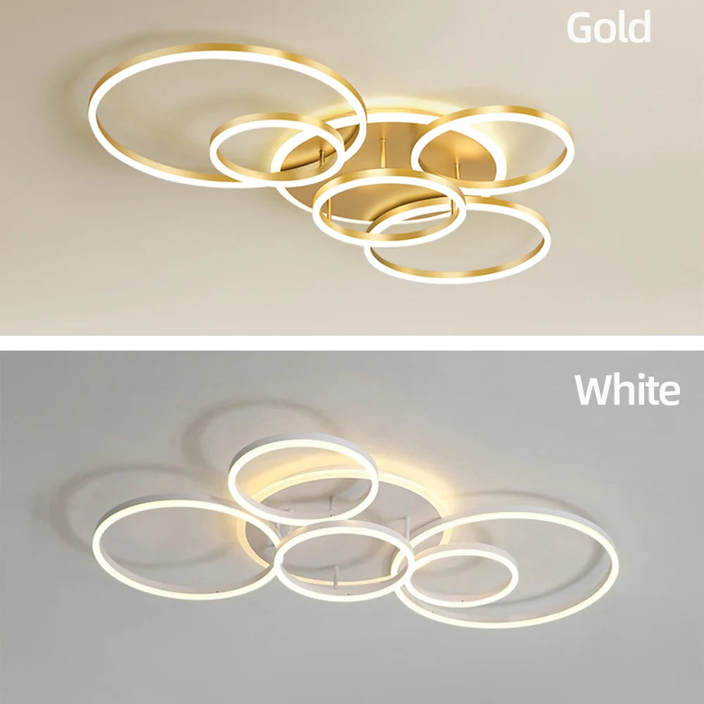 "IRALAN Modern LED Hanging Ceiling Lamp – Round Chandelier for Bedroom, Living & Dining Room"