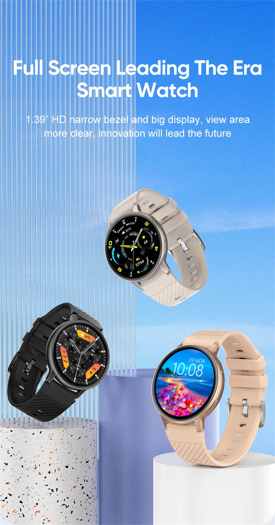 LIGE 2024 Smartwatch | Bluetooth Calling | Heart Rate Monitor | Blood Oxygen | IP68 Waterproof | Fitness Tracker