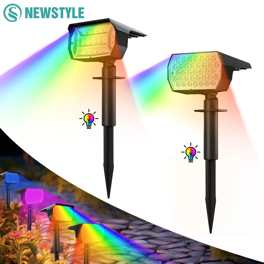 RGB Solar Spotlight | Outdoor Lighting | Waterproof | Color Changing | Garden Decor