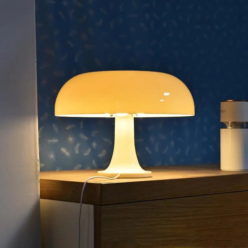 "Modern LED Mushroom Table Lamp – Minimalist Bedside & Living Room Lighting Decor"