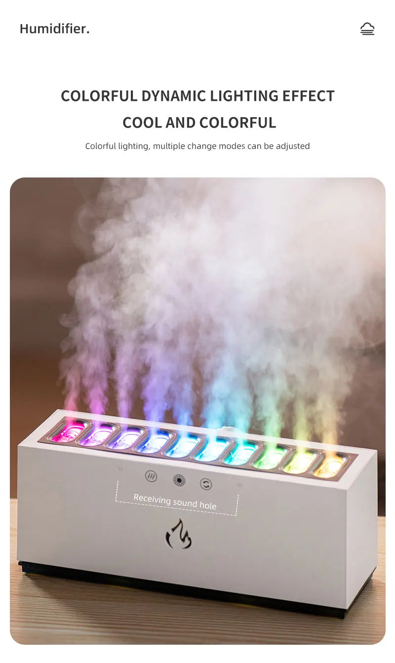 Ultrasonic Humidifier | RGB LED Light | Sound Rhythm | USB Rechargeable | Home Humidifier