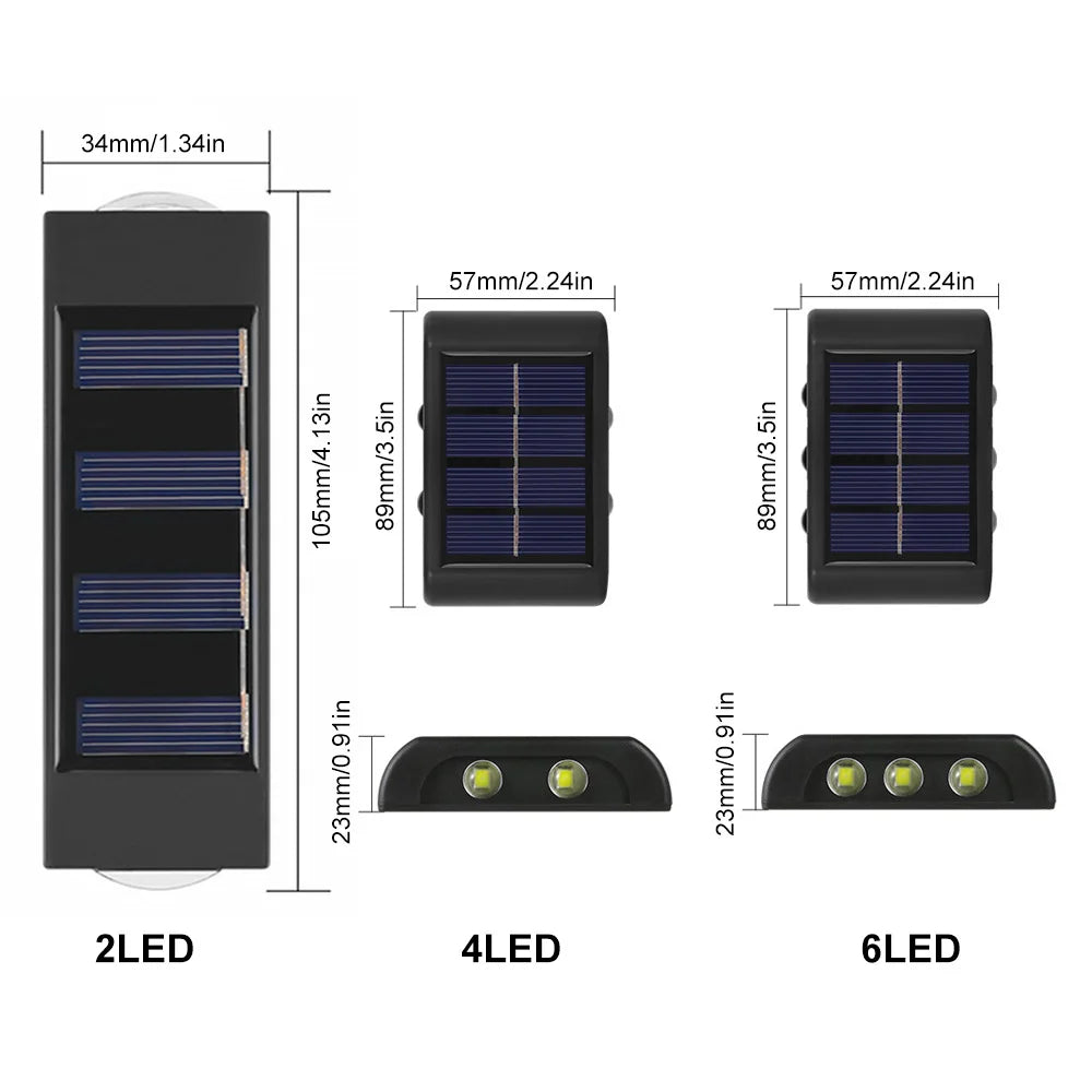 Solar-Powered Wall Lamp | Outdoor Lighting | Waterproof | Adjustable | Garden Decor