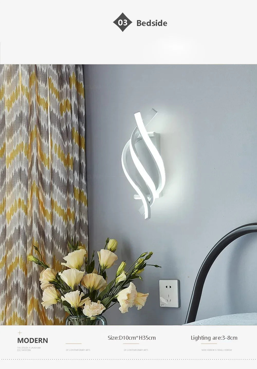 "Modern LED Wall Lamp – Creative Wall Sconce for Bedroom, Living Room, & Home Decor"