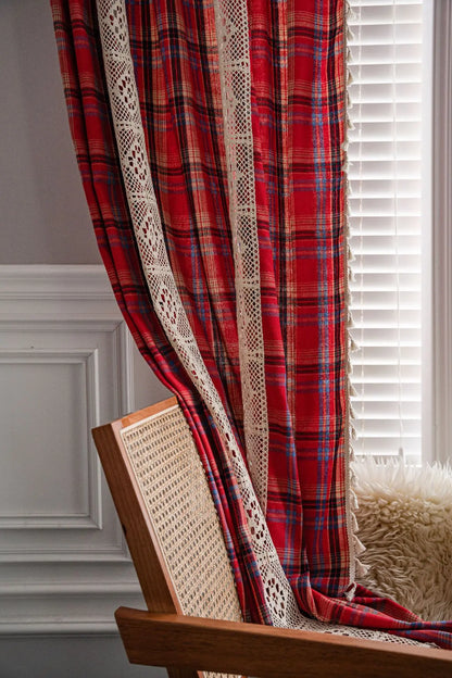 Buffalo Check Curtains | Living Room Curtains | Bedroom Curtains | Farmhouse Decor | Semi-Sheer Curtains