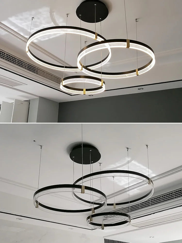 Modern Minimalist Chandelier | LED Lighting | Adjustable | Home Decor | Living Room