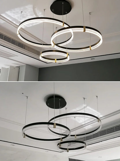 Modern Minimalist Chandelier | LED Lighting | Adjustable | Home Decor | Living Room