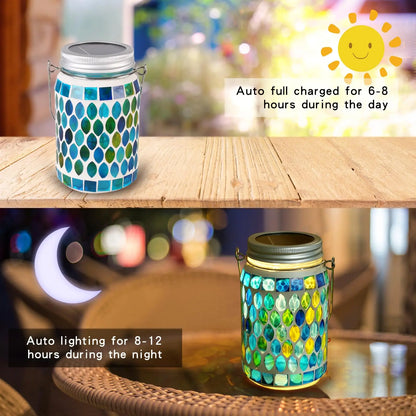 Solar Mosaic Lantern | Outdoor Lighting | Waterproof | Garden Decor | Patio Lights