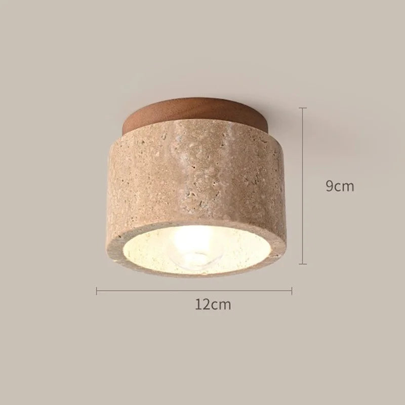 "E27 LED Stone Marble Ceiling Lamp – Modern Round Downlight for Home Decor"