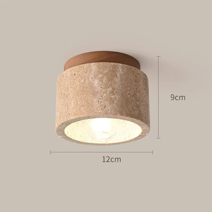 "E27 LED Stone Marble Ceiling Lamp – Modern Round Downlight for Home Decor"