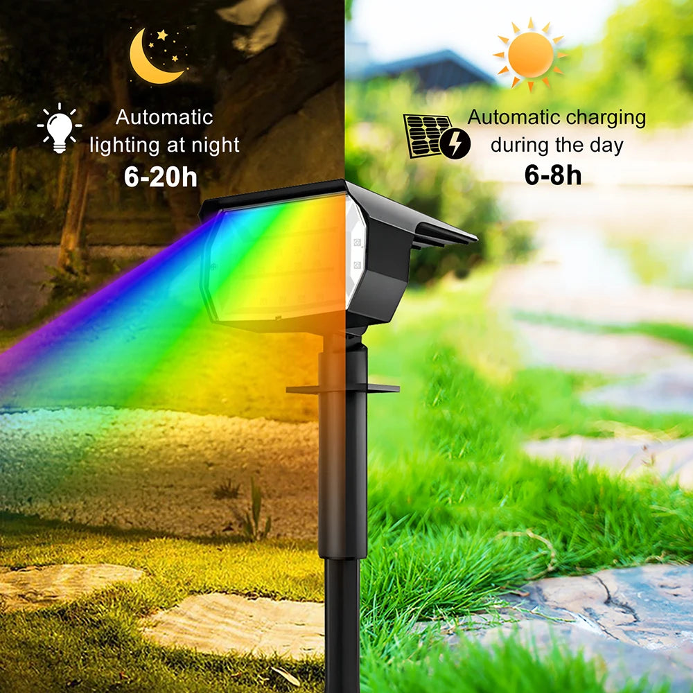 RGB Solar Spotlight | Outdoor Lighting | Waterproof | Color Changing | Garden Decor