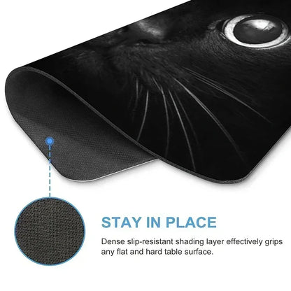 "Large Gaming Mouse Pad – Black and White Mouse Mat with Locking Edge for Gamers & Office Use"