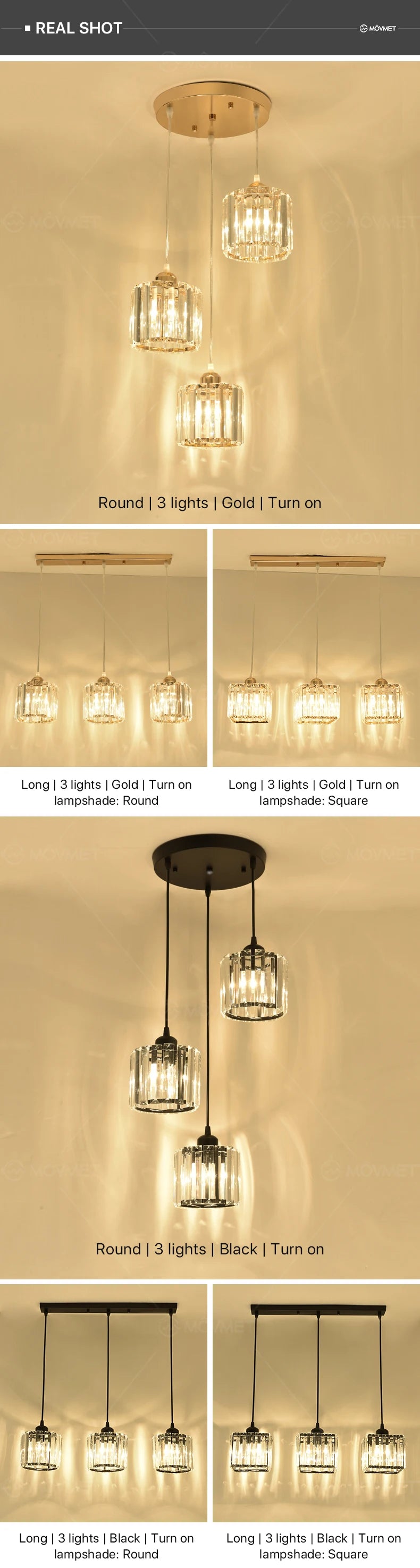 "Crystal LED Pendant Lamp – Gold Glass Chandelier for Dining Room & Living Spaces"