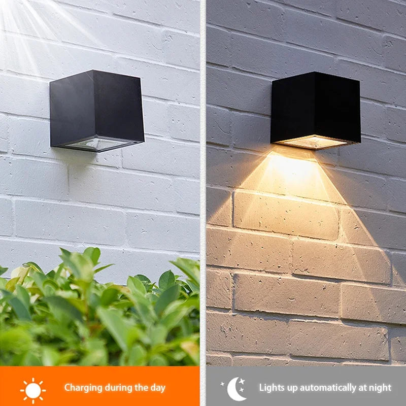 Solar-Powered LED Wall Lamp | Outdoor Lighting | Waterproof | Adjustable | Garden Decor