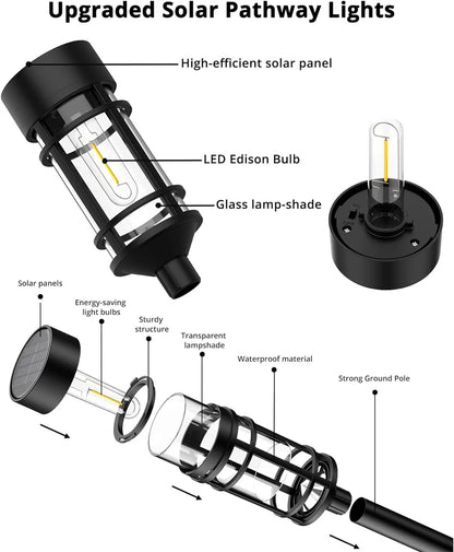 Solar Pathway Lights | Outdoor Lighting | Waterproof | Durable | Garden Decor