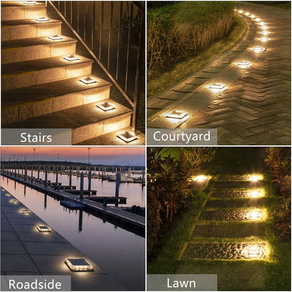 "12-LED Solar Deck Light – Large Solar Panel, Waterproof Outdoor Step Light with Auto ON/Off"