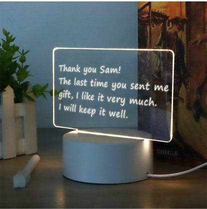 LED Night Light with Message Board | USB Rechargeable | Creative Design | Bedroom Decor | Desk Lamp