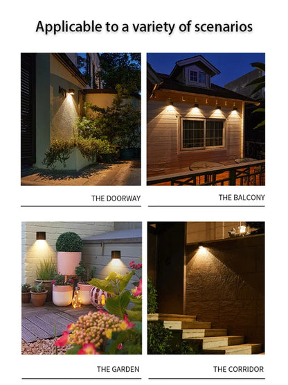 Solar-Powered LED Wall Lamp | Outdoor Lighting | Waterproof | Adjustable | Garden Decor