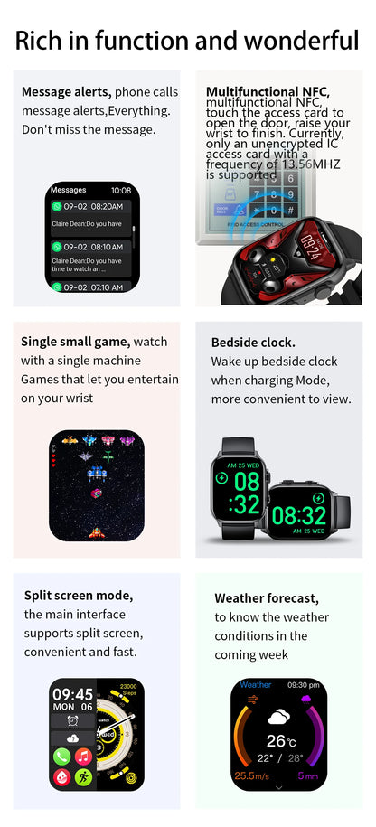 Men's&wemen Smartwatch NFC 1.95" AMOLED Screen Smartwatch Series 8 Bluetooch Call IP68 Waterproof