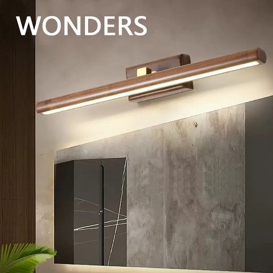 "Modern Wood Wall Lamp with Rotatable LED & Acrylic Shade – Ideal for Dressing Table, Mirror & Home Decor"