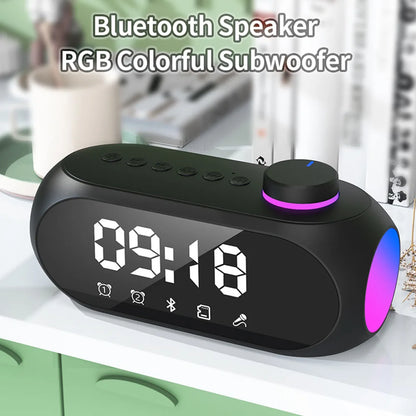 Multifunctional Bluetooth Speaker | 360° Surround Sound | RGB Lighting | Alarm Clock | FM Radio