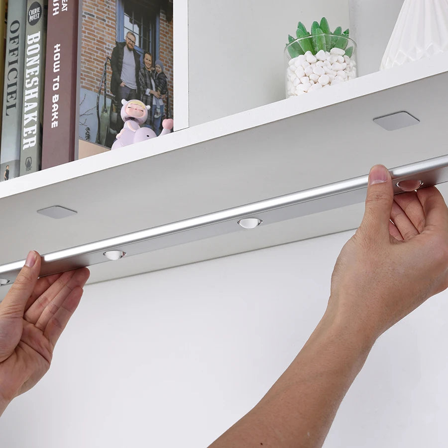 "Smart Motion Sensor LED Under Cabinet Light – USB Rechargeable Kitchen LED Bar"