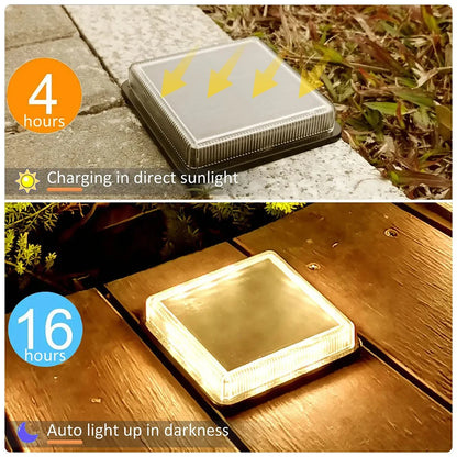 "12-LED Solar Deck Light – Large Solar Panel, Waterproof Outdoor Step Light with Auto ON/Off"