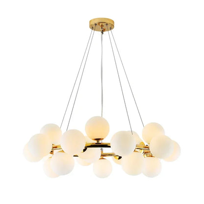 "Nordic Glass Ball LED Chandelier – Modern Pendant Light for Home Decor"