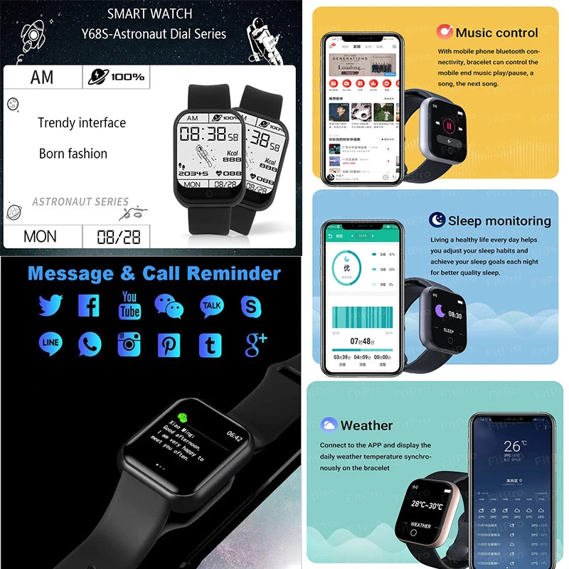 Children's Smart Watch | Fitness Tracker | Heart Rate Monitor | Step Counter | Bluetooth