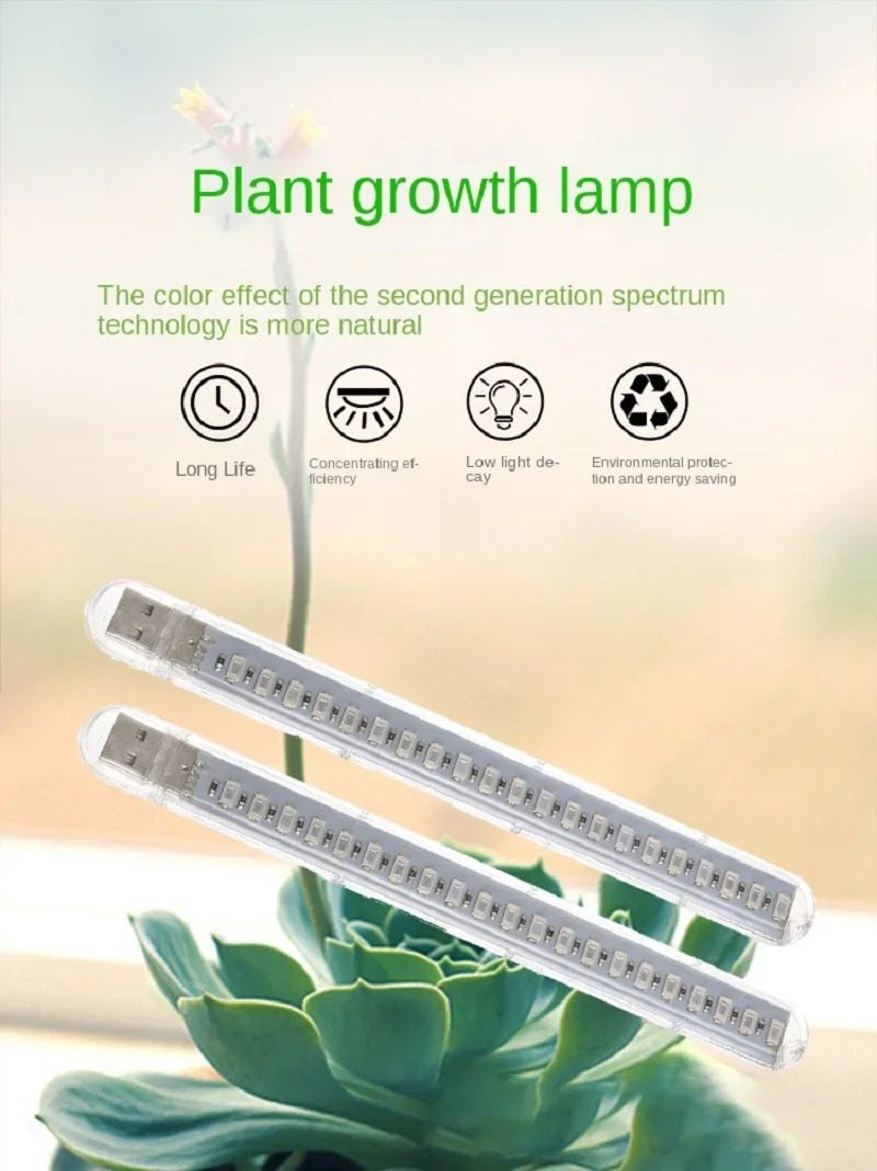 "5V USB Full Spectrum Plant Grow Light – Indoor Grow Lamp for Seedlings, Flowers, Hydroponics & Vegetables"