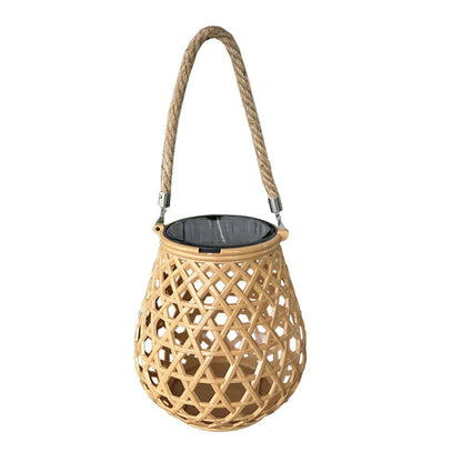 Solar-Powered Bamboo Lantern Lights | Outdoor Lighting | Waterproof | Garden Decor | Patio Lights