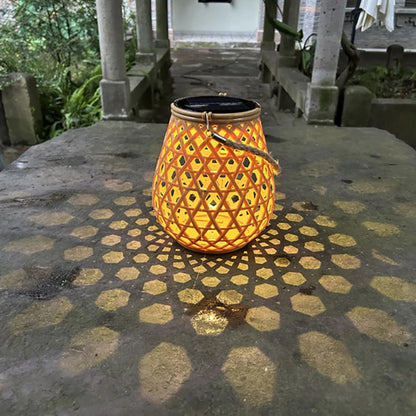 Solar-Powered Bamboo Lantern Lights | Outdoor Lighting | Waterproof | Garden Decor | Patio Lights