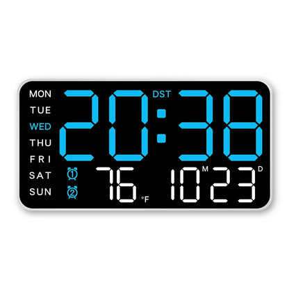 Voice-Activated Digital Wall Clock | Dual Alarms | Temperature Display | Customizable Colors | Bedroom Decor