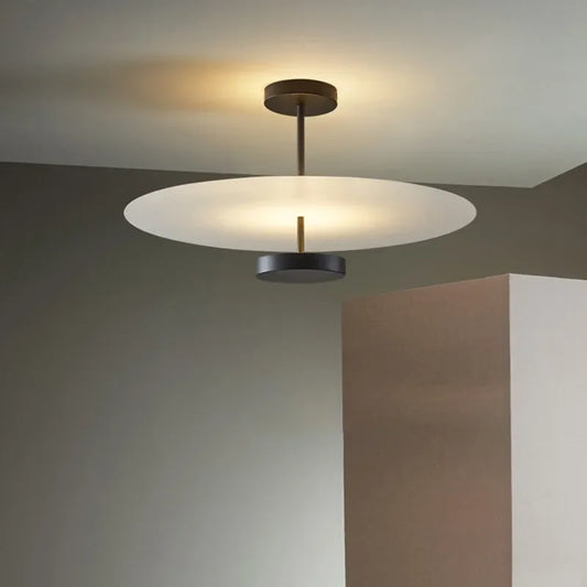 "Nordic Minimalist Circular Dish Ceiling Lamp – Creative Art Hanging Light for Home & Hotel"