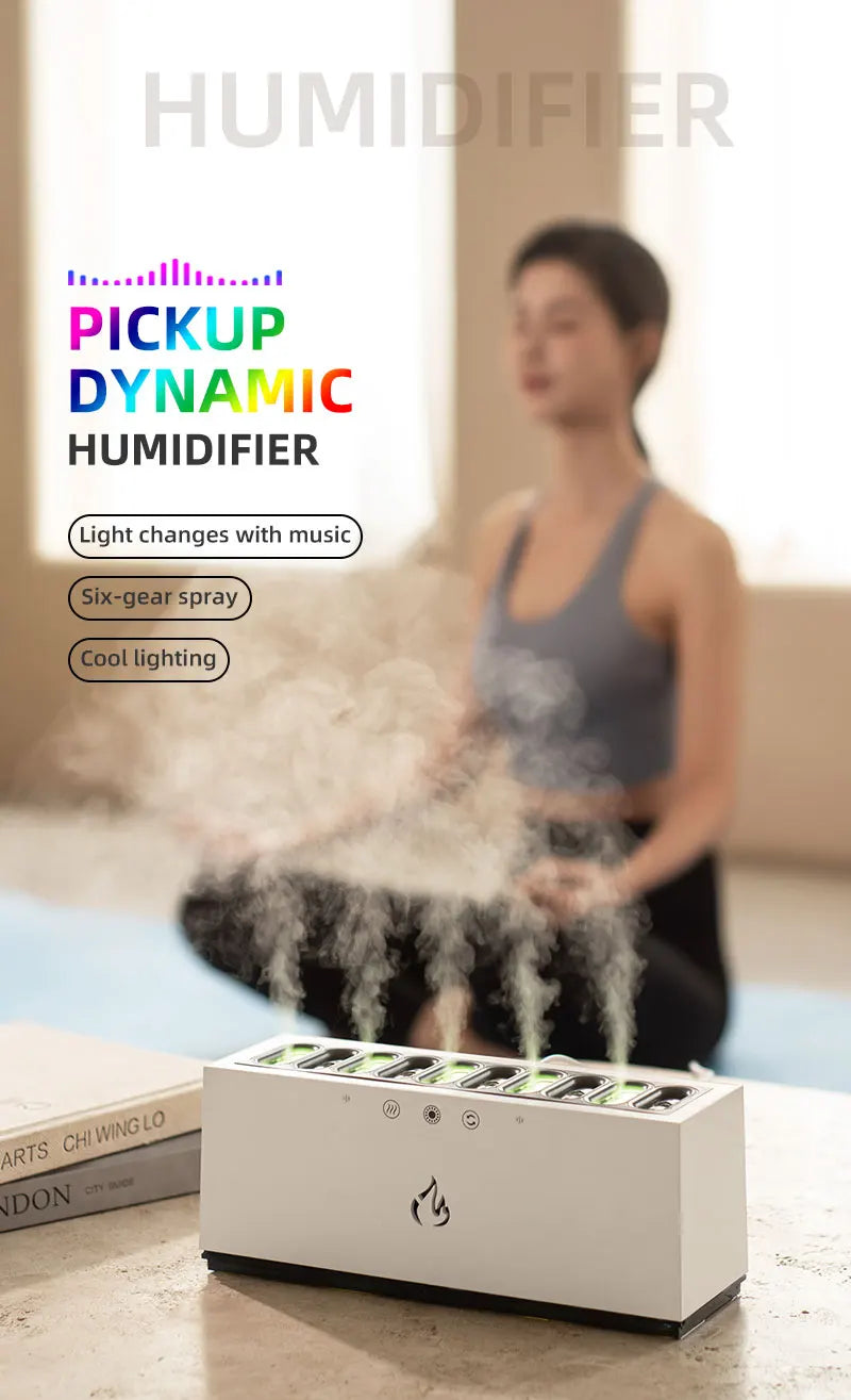 Ultrasonic Humidifier | RGB LED Light | Sound Rhythm | USB Rechargeable | Home Humidifier