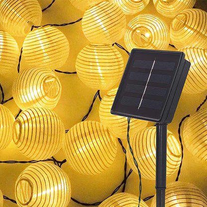 "Solar Lantern String Light Garland – Waterproof Outdoor Solar Lights for Garden & Christmas Decoration"